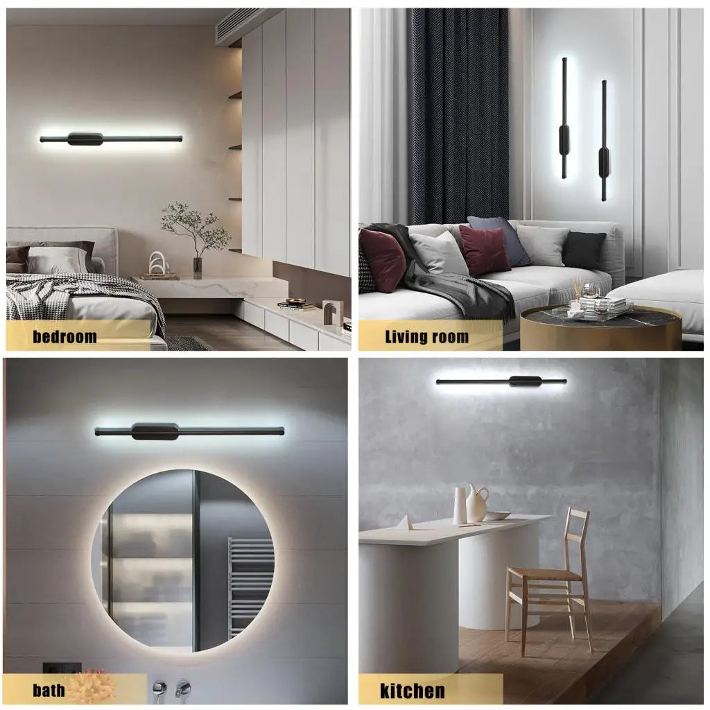 DecorBites™ Black LED Wall Sconce Minimalist Home Decor Light Fixture