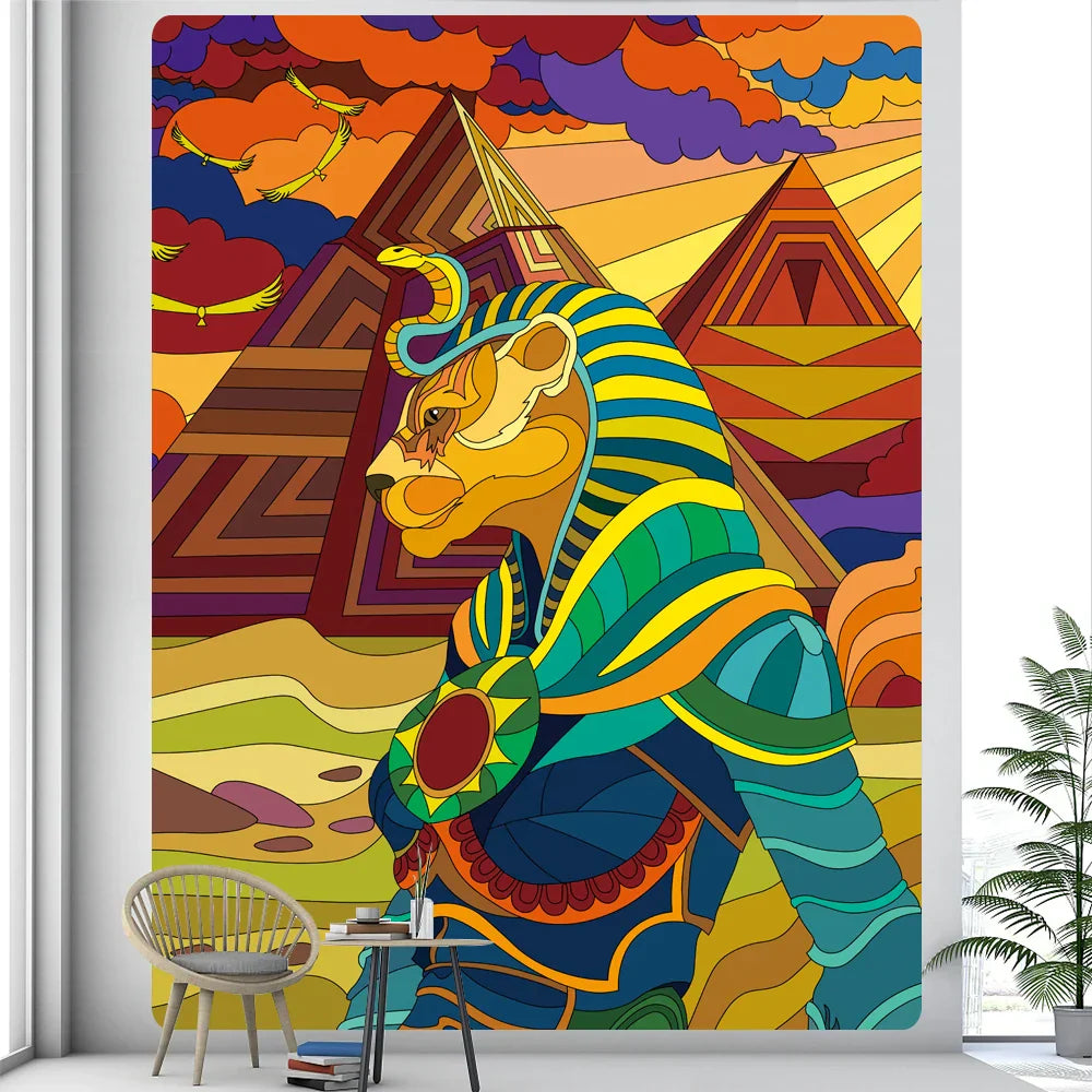 DecorBites™ Egyptian Psychedelic Murals Tapestry Wall Hanging Hippie Bohemian Tarot Decor