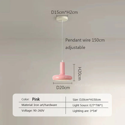 DecorBites™ Disc Shaped LED Pendant Light in Cream White Green for Bedroom Living Rooms