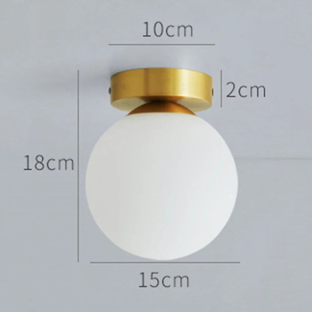 ديكوربايتس™ - مصباح سقف على شكل كرة زجاجية لديكور غرفة النوم العصرية