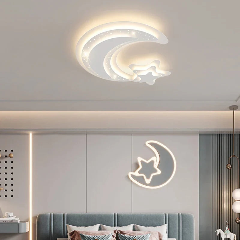 Lámpara de techo LED para habitación de niños Decorbites™ - Estrellas y luna para dormitorio y guardería