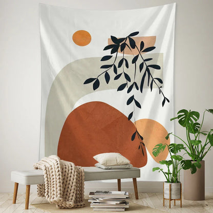 Moon Illustration Tapestry Wall Hanging Afrocentric Boho Hippie Home Decor by Decobites