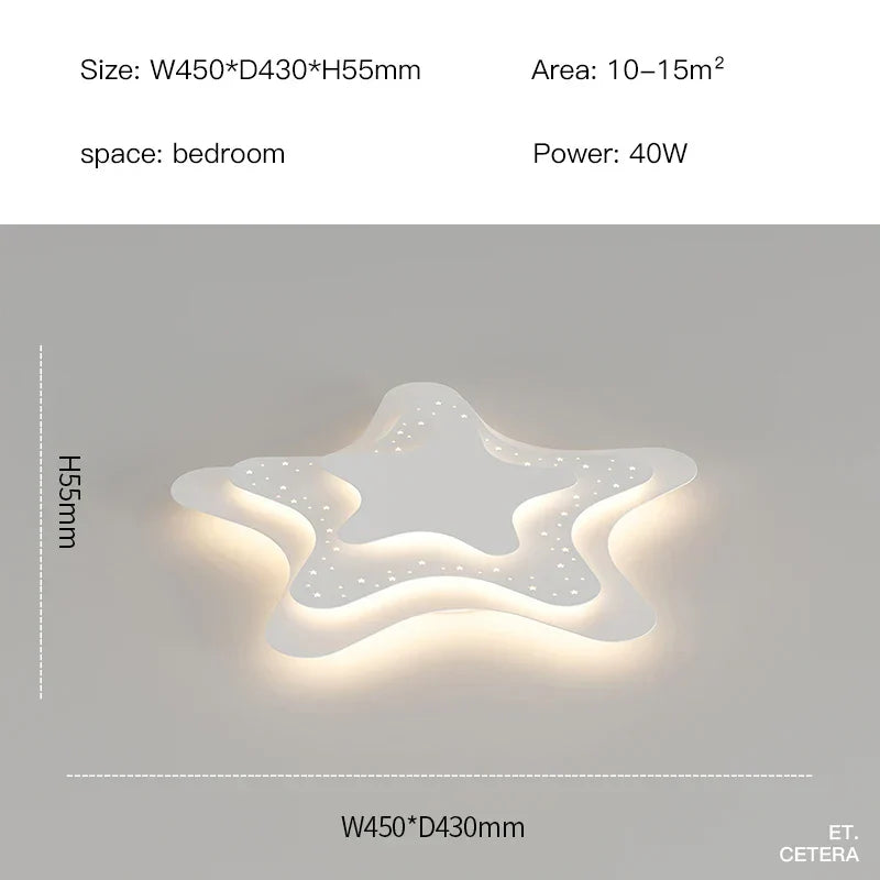 DecorBites™ Kids Room LED Chandelier - Stars and Moon Ceiling Lamp for Bedroom Nursery