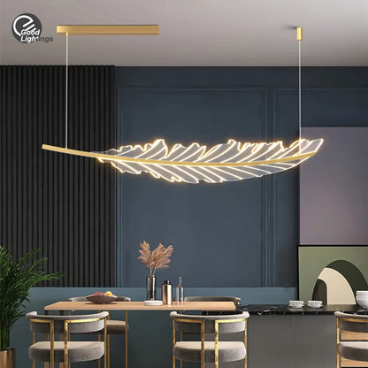 DecorBites™ Leaf Chandelier: Golden Nordic LED Dining Room Fixture