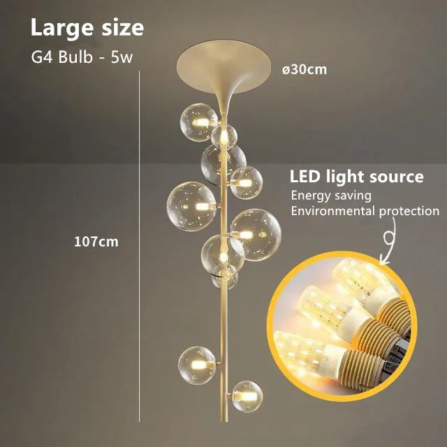 DecorBites™ Glass Bubble Pendant Light: Modern Nordic Design for Dining Room, Bar, Coffee Shop.