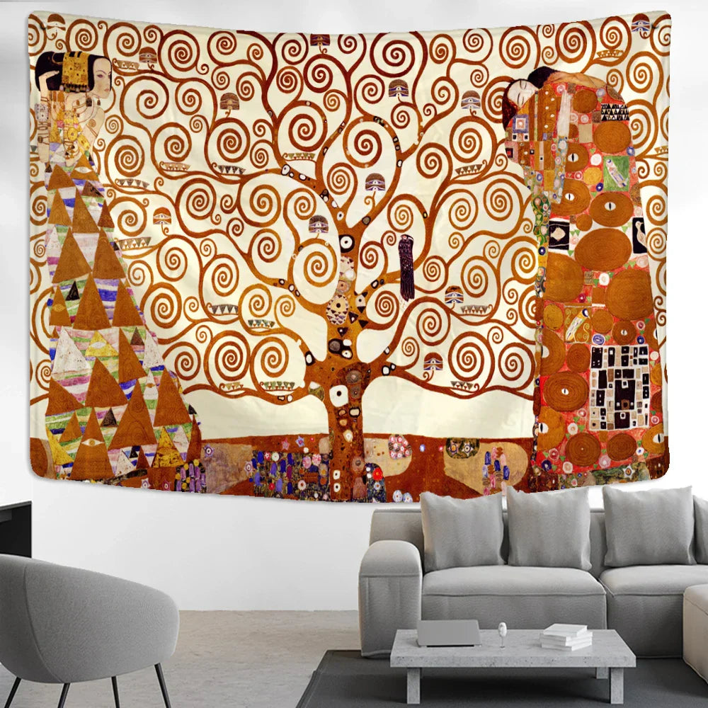 Decobites Psychedelic Tree of Life Tapestry Wall Hanging - Hippie Bohemian Home Art Decor