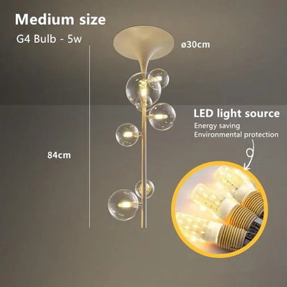 DecorBites™ Glass Bubble Pendant Light: Modern Nordic Design for Dining Room, Bar, Coffee Shop.