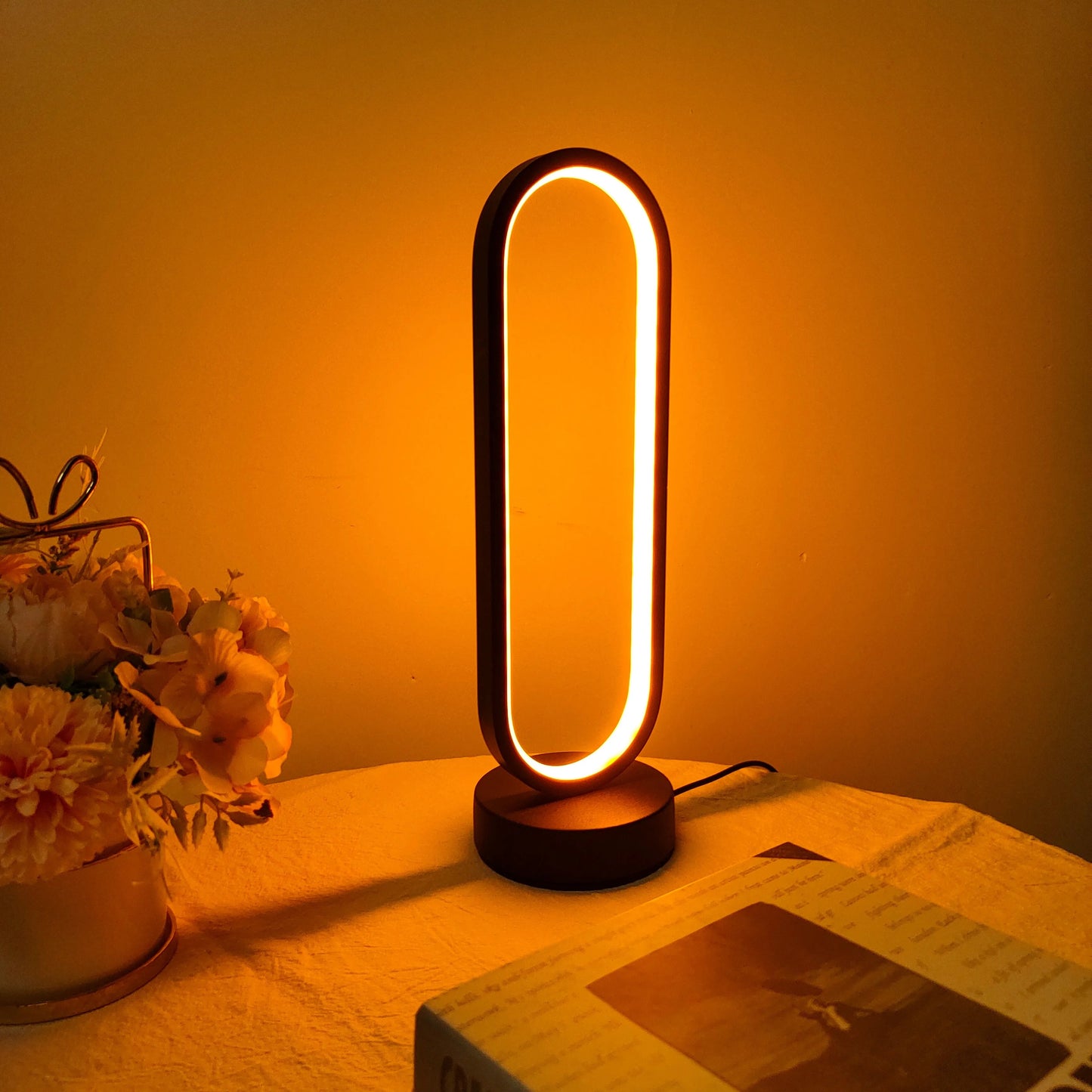 AHFECTNY LED Dimmable Ring Table Lamp