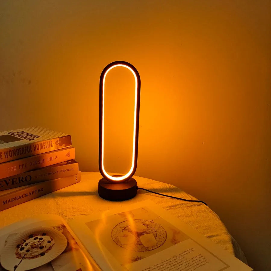 AHFECTNY LED Dimmable Ring Table Lamp