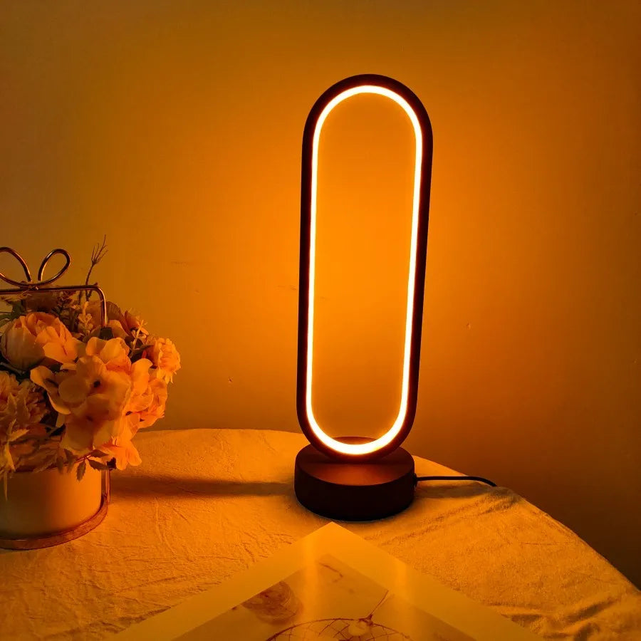 AHFECTNY LED Dimmable Ring Table Lamp