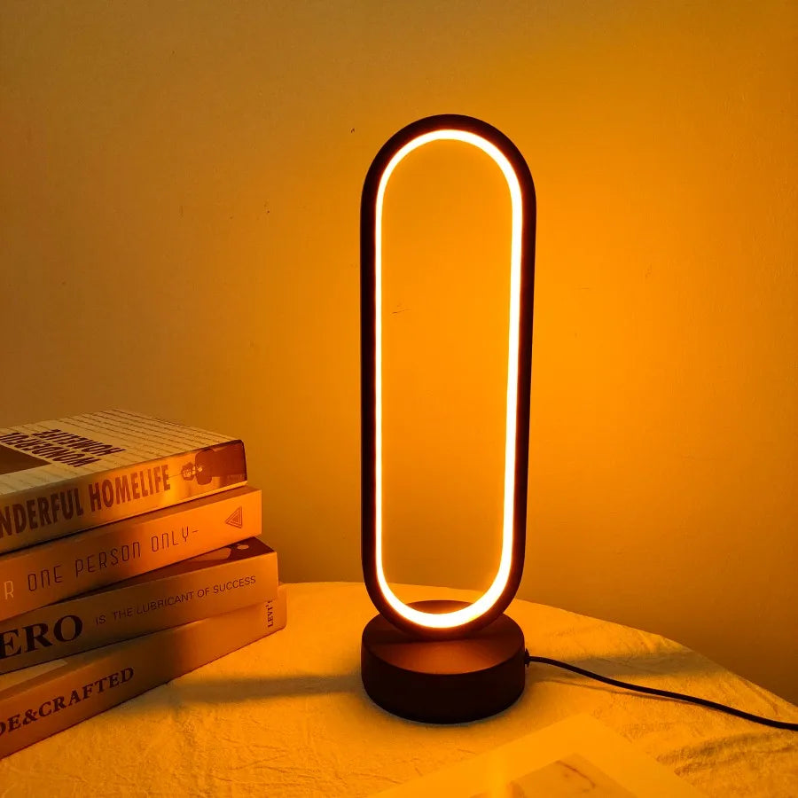 AHFECTNY LED Dimmable Ring Table Lamp