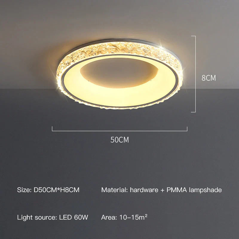 Lámpara de techo LED redonda cóncava DecorBites™ con control remoto para dormitorio y sala de estar