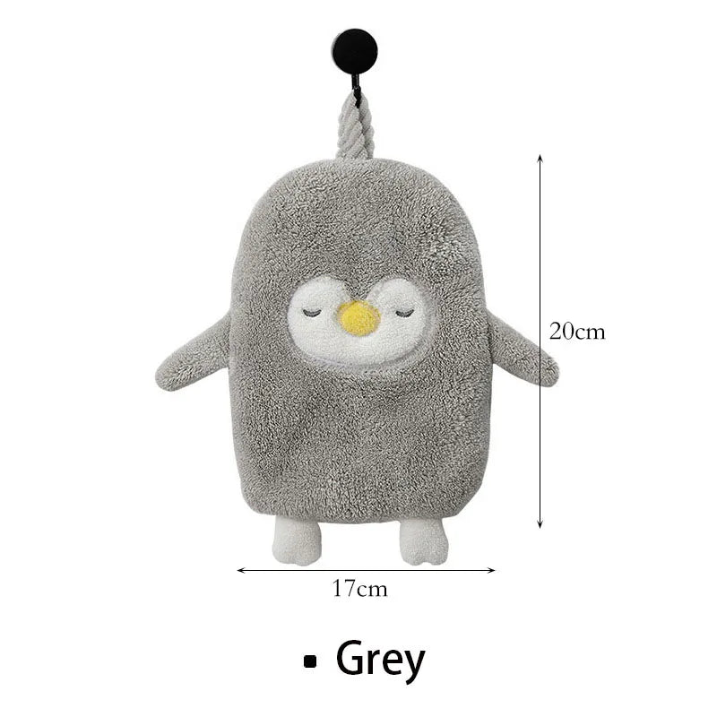 DecorBites™ Cute Goose Microfiber Hand Towels Coral Velvet Embroidered for Home