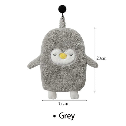 DecorBites™ Cute Goose Microfiber Hand Towels Coral Velvet Embroidered for Home