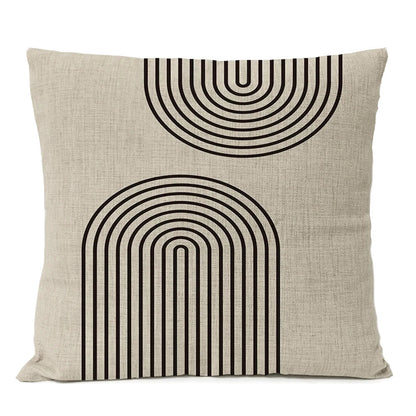 Abstract Black Boho Pillow Cover