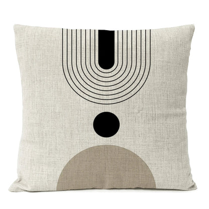 Abstract Black Boho Pillow Cover