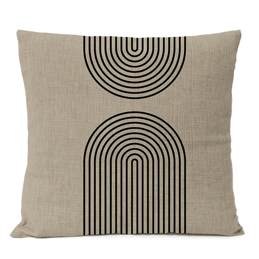 Abstract Black Boho Pillow Cover