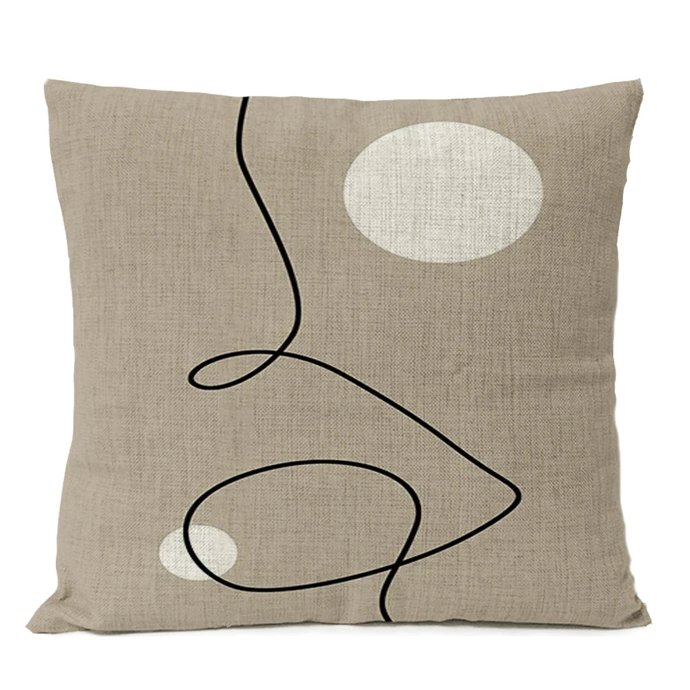 Abstract Black Boho Pillow Cover