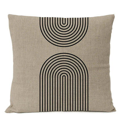 Abstract Black Boho Pillow Cover