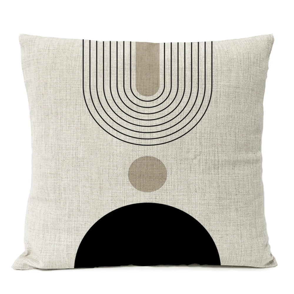 Abstract Black Boho Pillow Cover