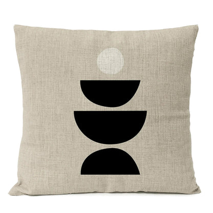 Abstract Black Boho Pillow Cover