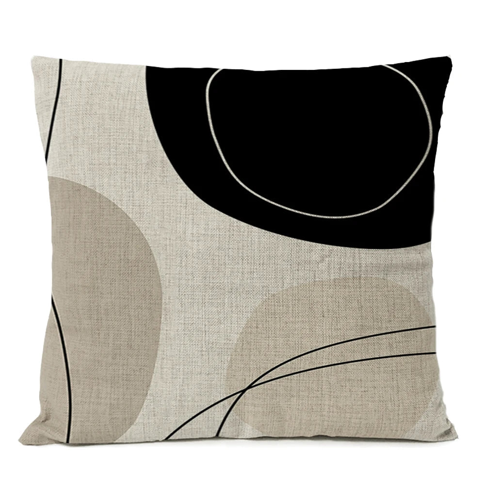 Abstract Black Boho Pillow Cover