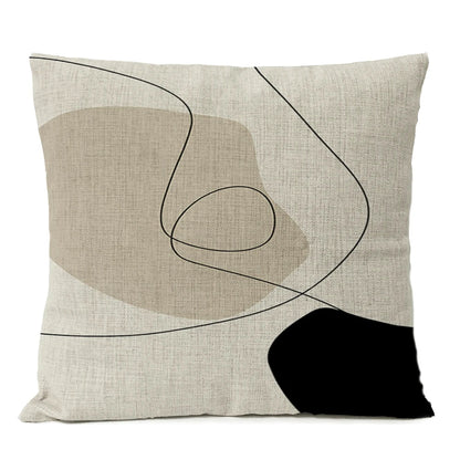 Abstract Black Boho Pillow Cover