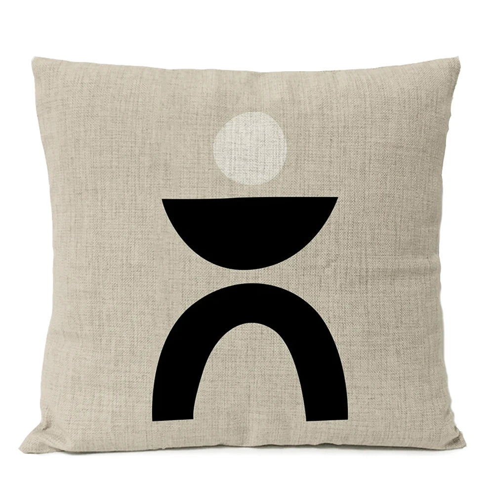 Abstract Black Boho Pillow Cover