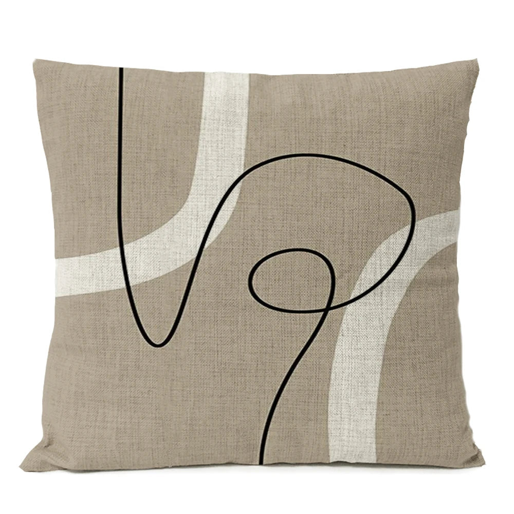 Abstract Black Boho Pillow Cover