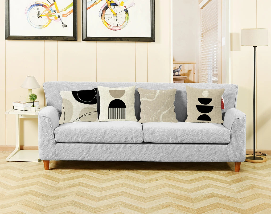 Abstract Black Geometric Pillow Cover