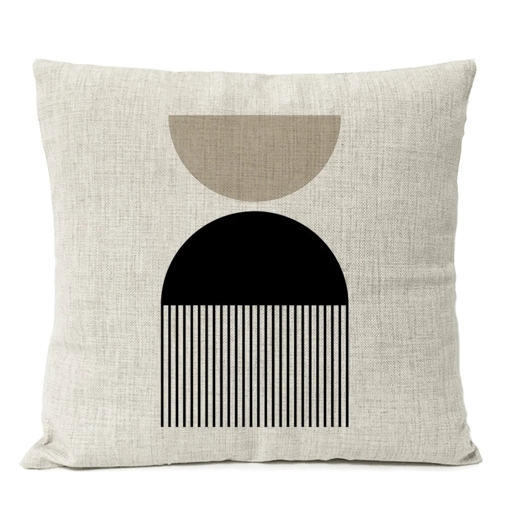 Abstract Black Geometric Pillow Cover