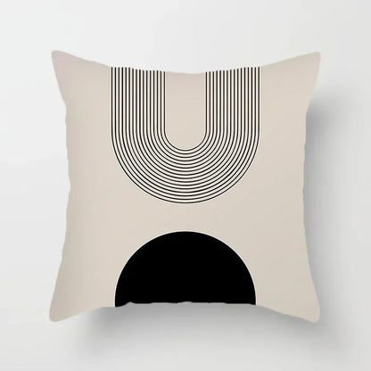 Abstract Line Pattern Cushion Cover