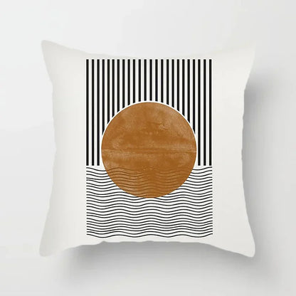 Abstract Line Pattern Cushion Cover