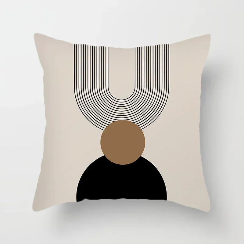 Abstract Line Pattern Cushion Cover