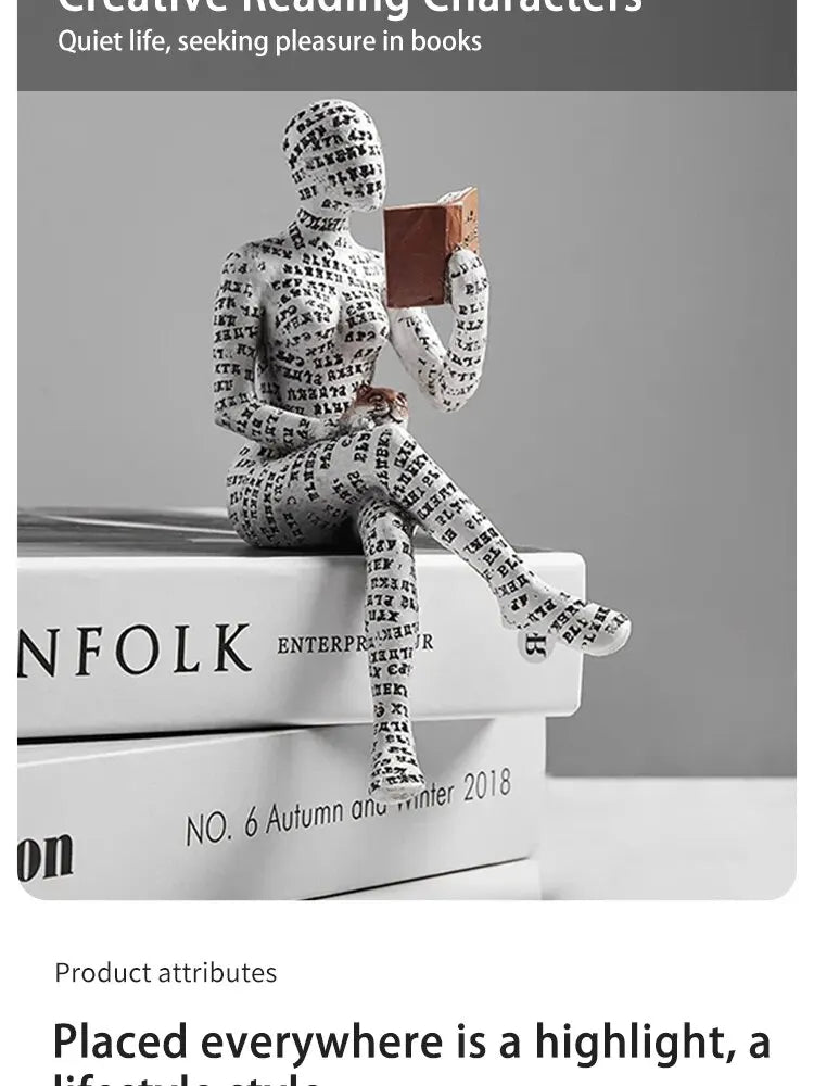 Abstract Reading Character Home Decor