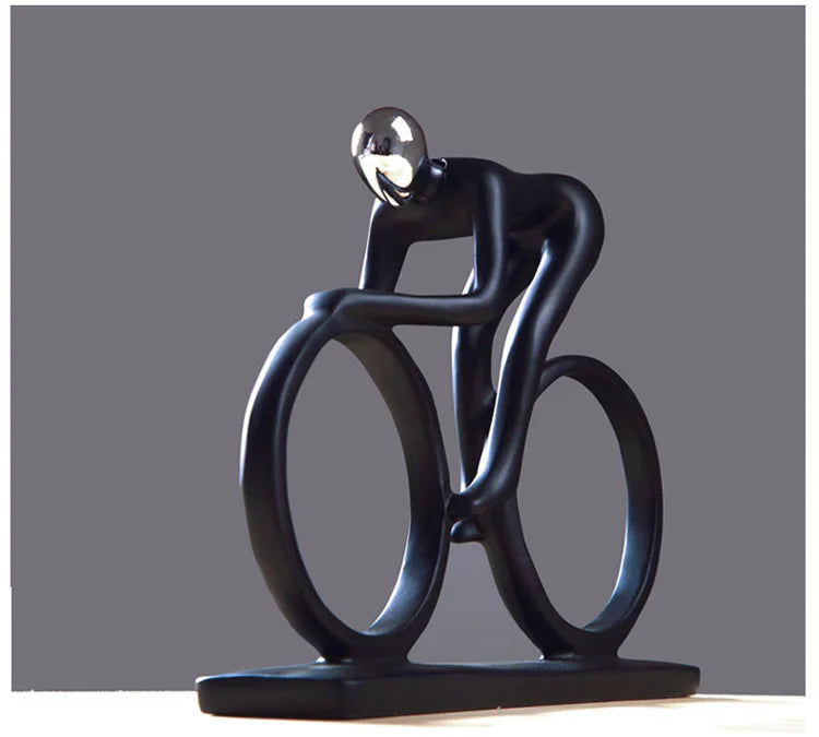 Abstract Resin Cyclist Statue Decor