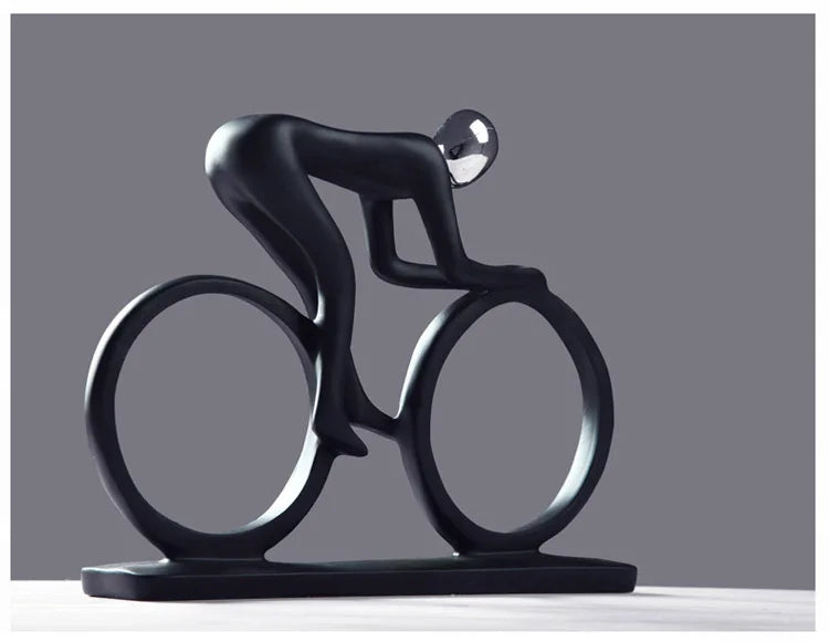 Abstract Resin Cyclist Statue Decor