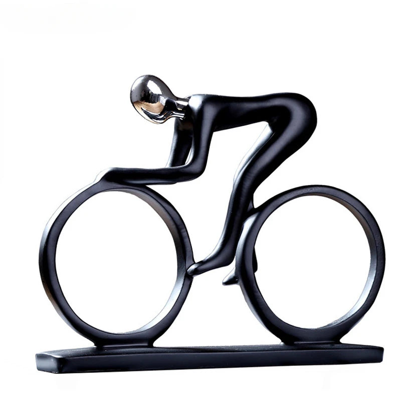 Abstract Resin Cyclist Statue Decor