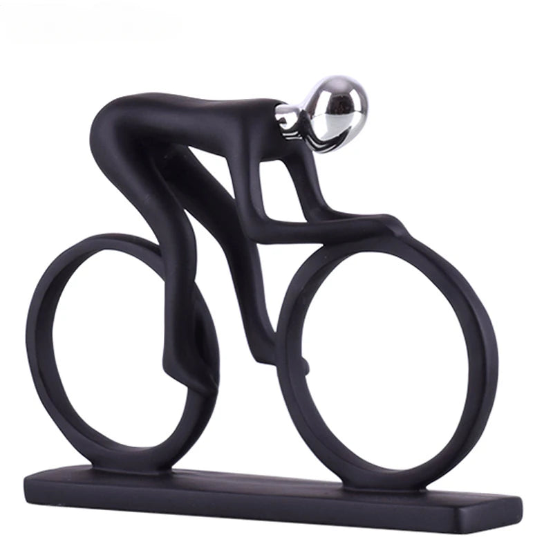 Abstract Resin Cyclist Statue Decor