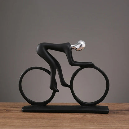 Abstract Resin Cyclist Statue Decor