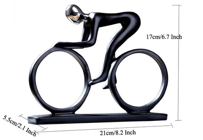 Abstract Resin Cyclist Statue Decor