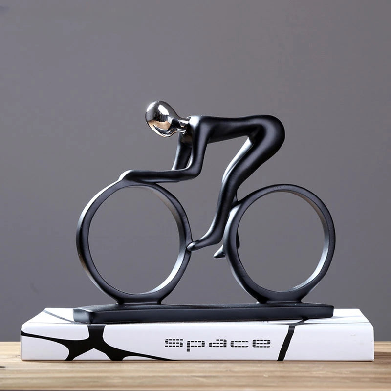 Abstract Resin Cyclist Statue Decor