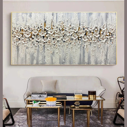 Abstract White Flower Canvas Art