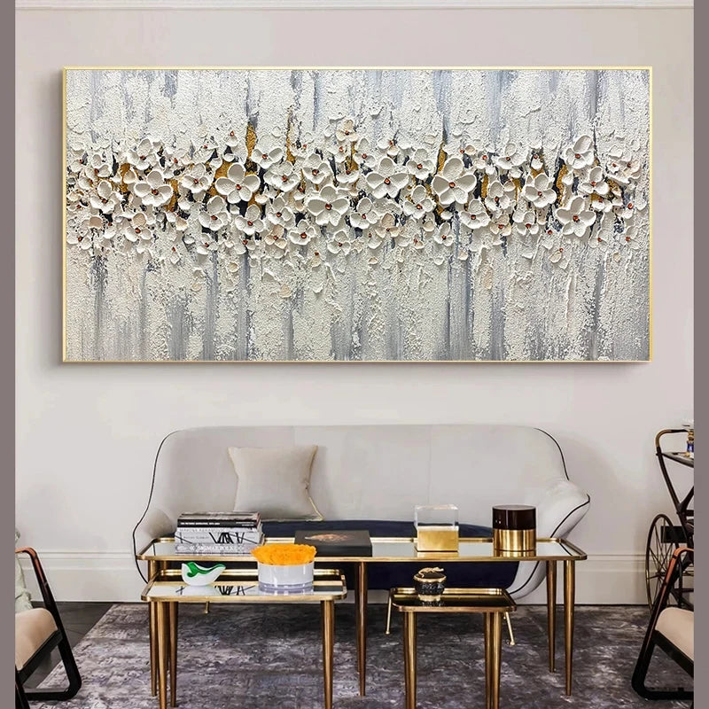 Abstract White Flower Canvas Print