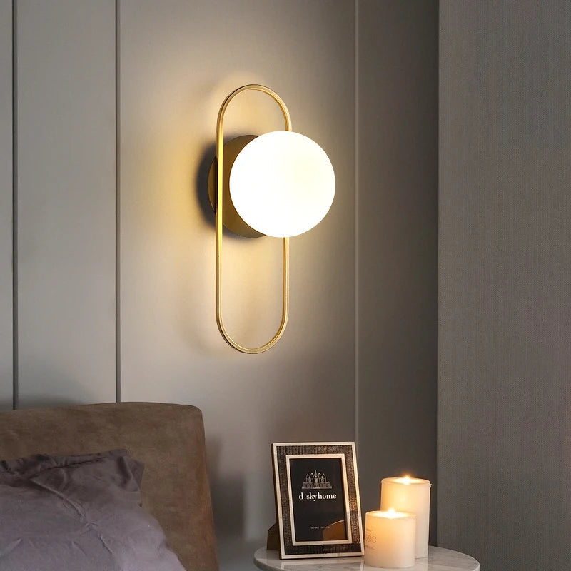 Accoval Modern Black and Gold Wall Lamp