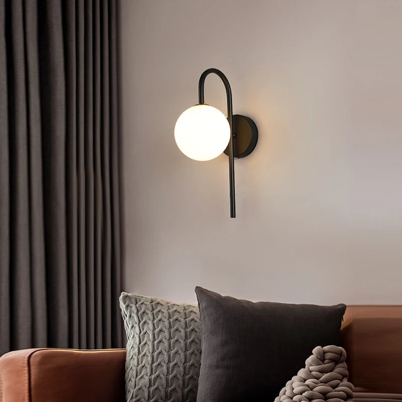 Accoval Modern Black and Gold Wall Lamp