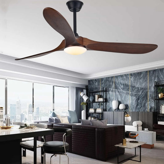 DecorBites™ 60" Industrial Vintage Wood Ceiling Fan with Light & Remote Control