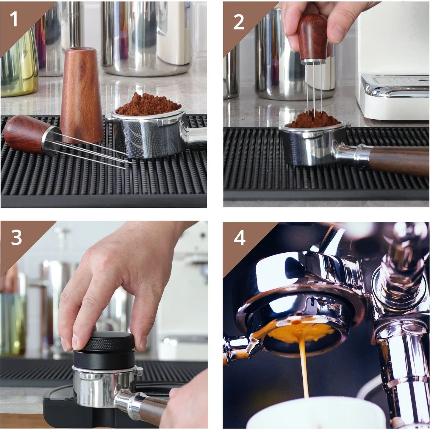 DecorBites™ Espresso Stirrer - Wood Handled Tool for Professional Espresso Distribution