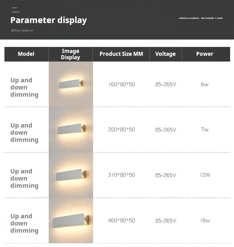 Adjustable Aluminium LED Wall Lamp