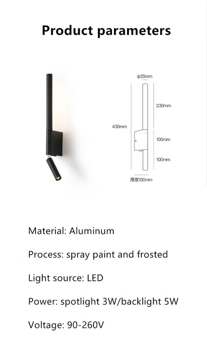 Adjustable Aluminium Wall Lamp - Nordic Design